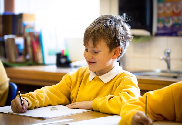 Boy writing