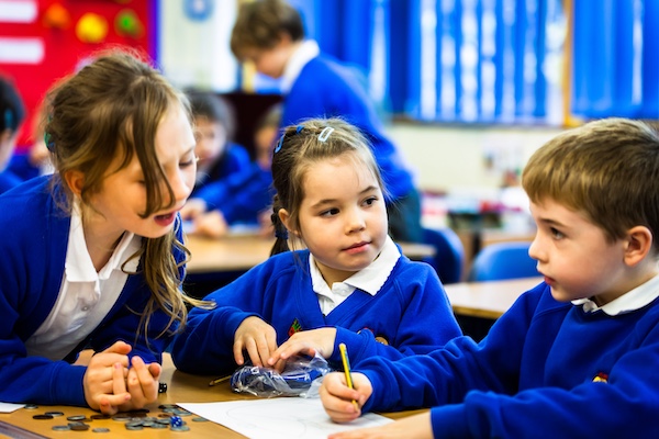 Children at a classroom desk