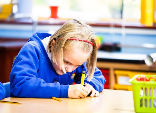 Girl writing