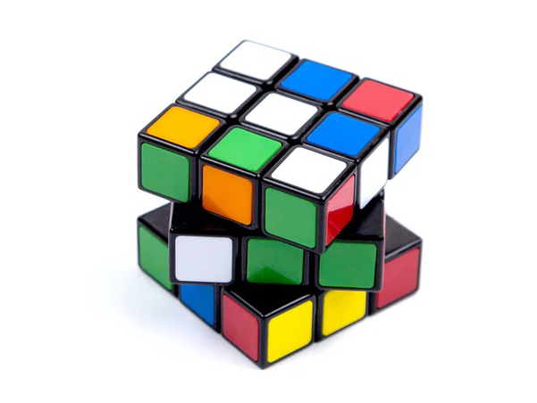 Rubix cube with the middle layer rotated half-way